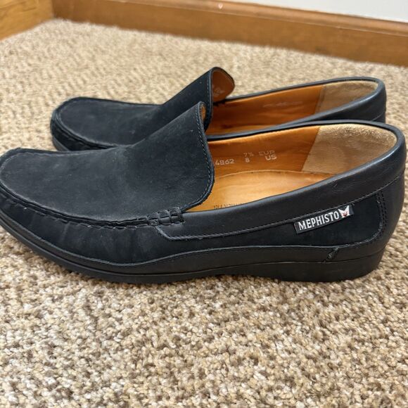 Mephisto Men's Baduard Black Suede Leather Slip-On Loafers Sz 8 Comfort - Picture 4 of 13